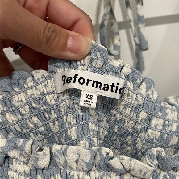 Reformation Blue and White Floral Mini Dress - Picture 3 of 5